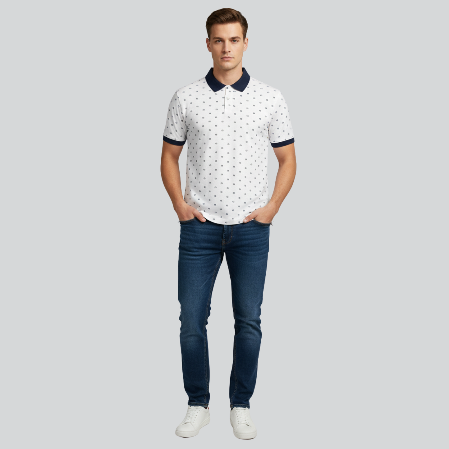 Luxury Dot Printed Polo Shirt