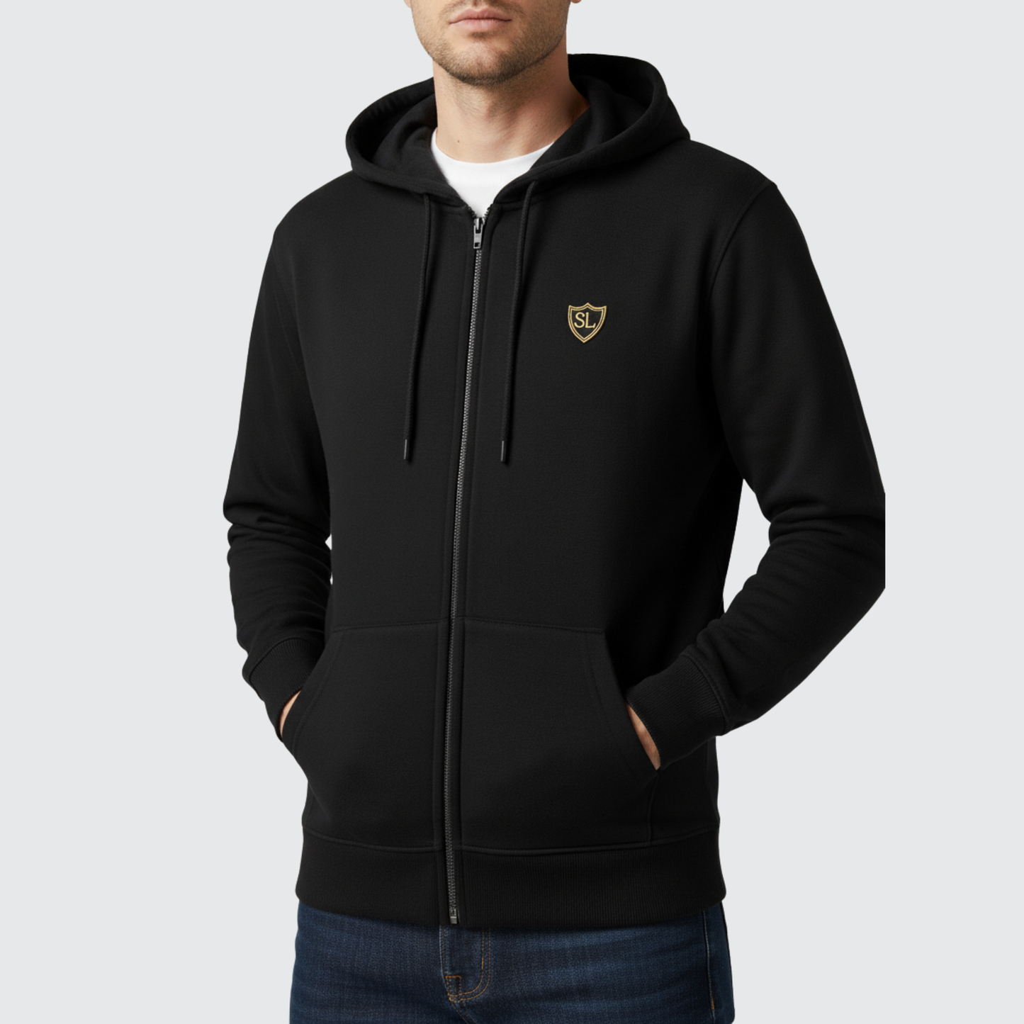 Black Zip-Up Hoodie